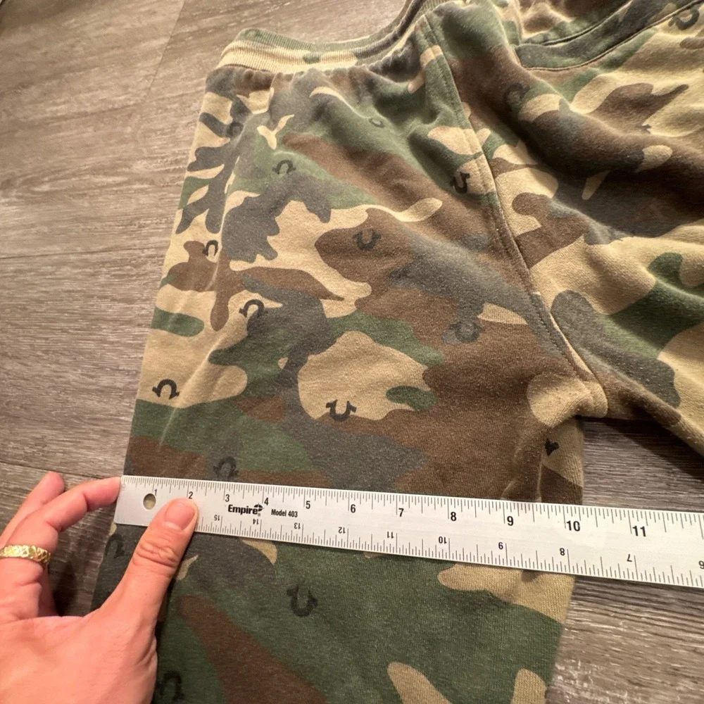 True Religion Joggers Adult 30 Camo Green Cotton Blend Logo Graphic 30x26 Lounge